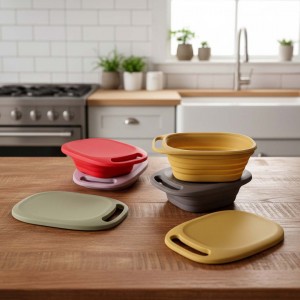 실리콘 플래티넘 손잡이형 접이식 용기 650ml no.59